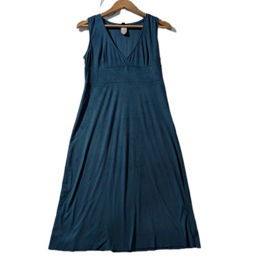 Y2K bebe Teal Mini Dress Medium V Neck Sleeveless Club Party Made In USA